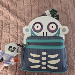 Loungefly Blue and White Skeleton Kids Backpack